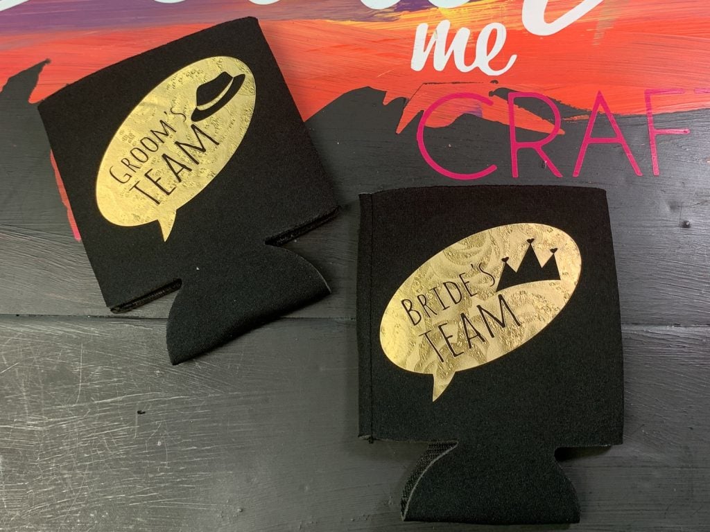 cricut easypress mini wedding koozies