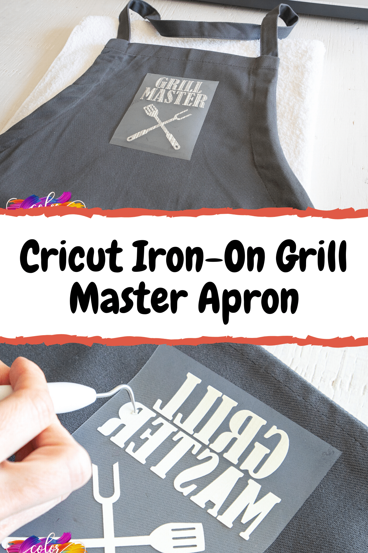 How To Make A Cricut Iron On Grill Master Apron Color Me Crafty