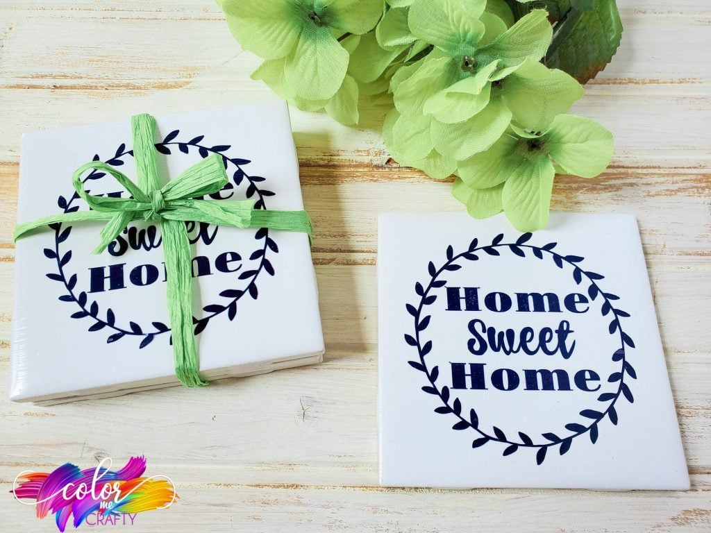coaster made with cricut machine