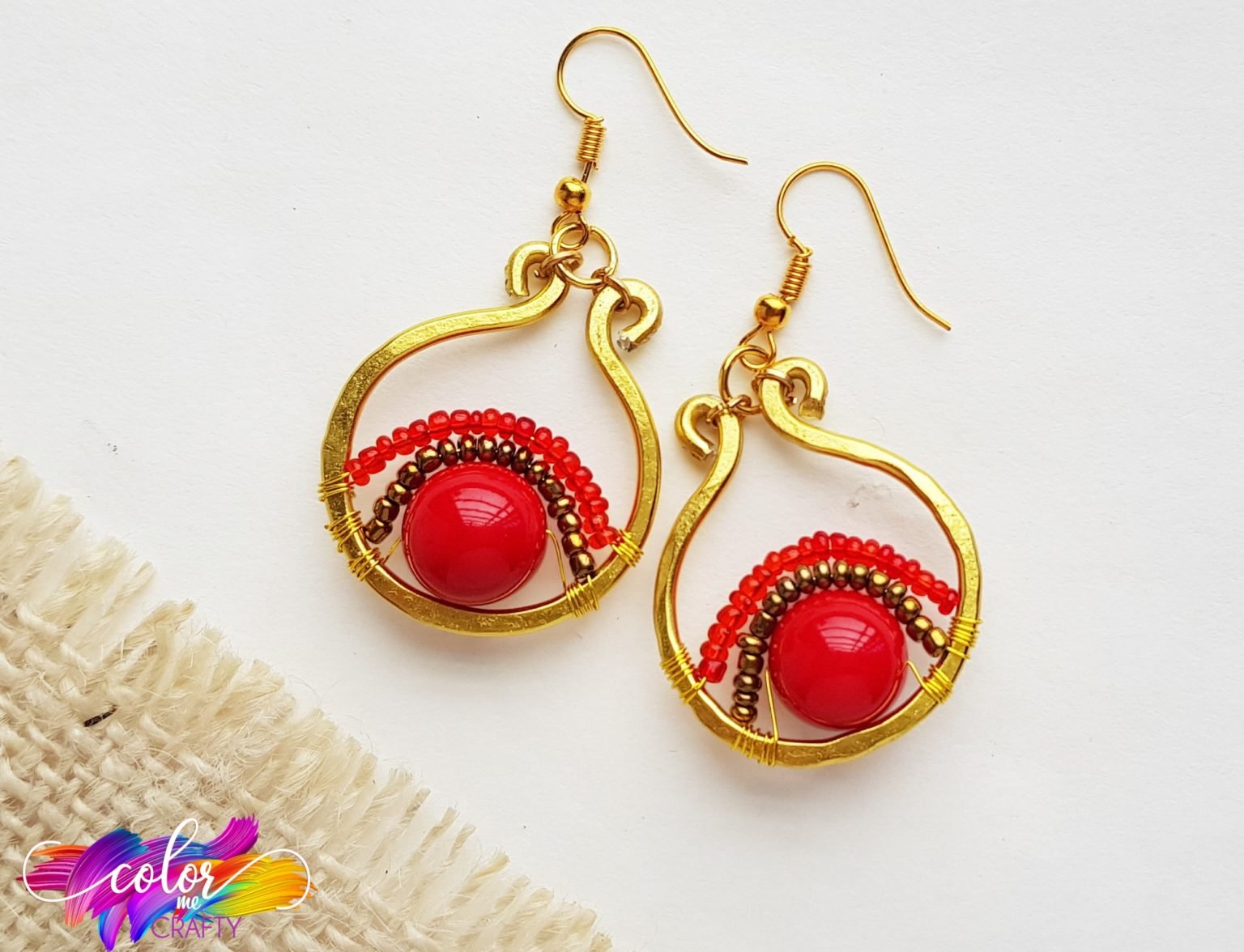 How To Make Easy Beaded Earrings * Color Me Crafty