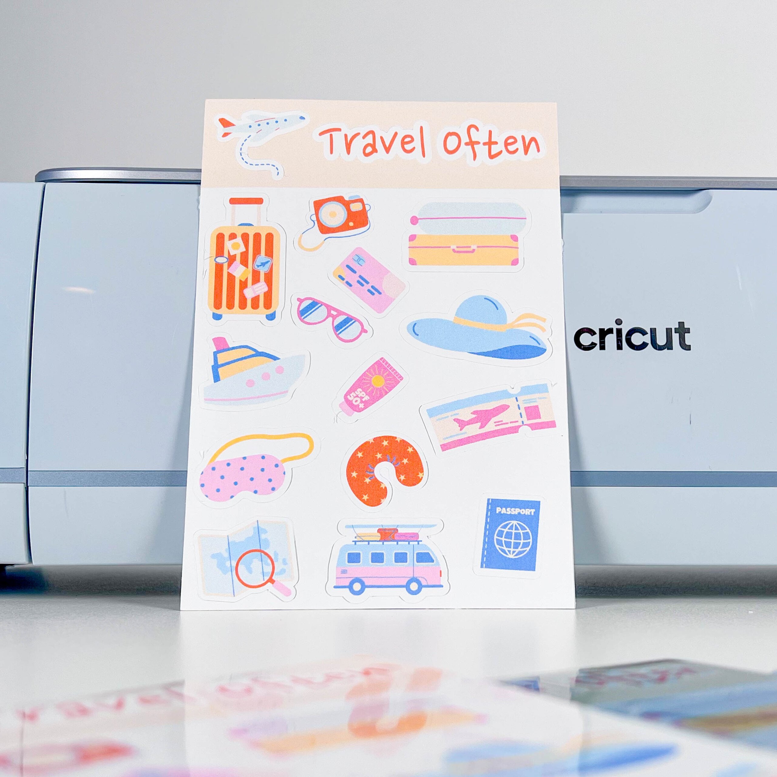 How to Make Cricut Sticker Sheets + Free Travel SVG Files