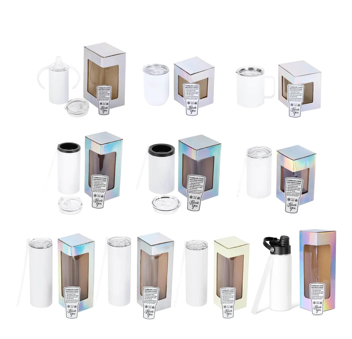 Bulk sublimation blanks: MakerFlo stainless steel tumbler blanks for sublimation